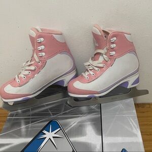 JACKSON Pink and White Kids Ice Skates